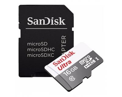 Memoria Micro SD Sandisk Ultra 16GB - UHS-I con Adaptador