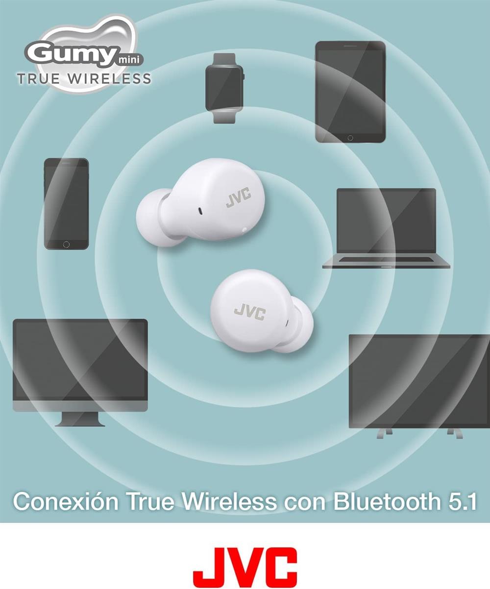 Auriculares JVC Gumy Mini True Wireless IN-EAR HA-Z55T - Blanco