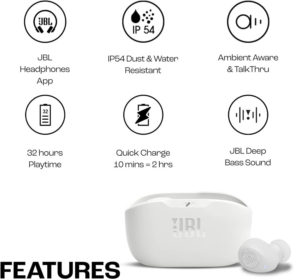 Auriculares JBL Wave Buds - White