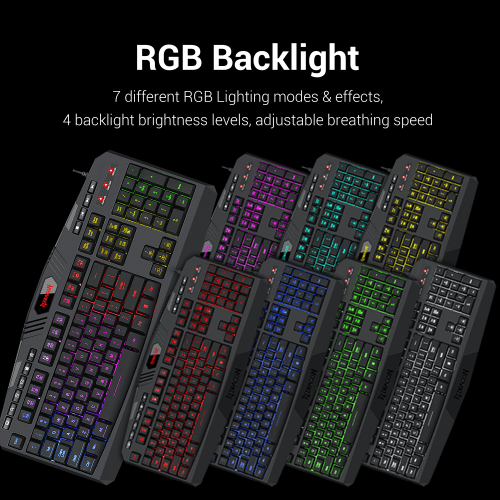 Combo de Teclado y Mouse Redragon S101 con RGB