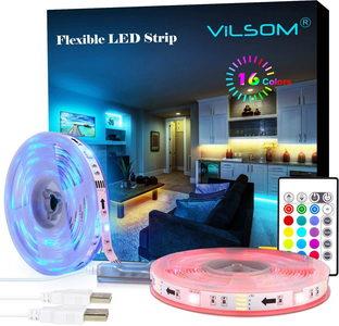 Strip Luces LED RGB 20 pies - Vilsom con Control Remoto