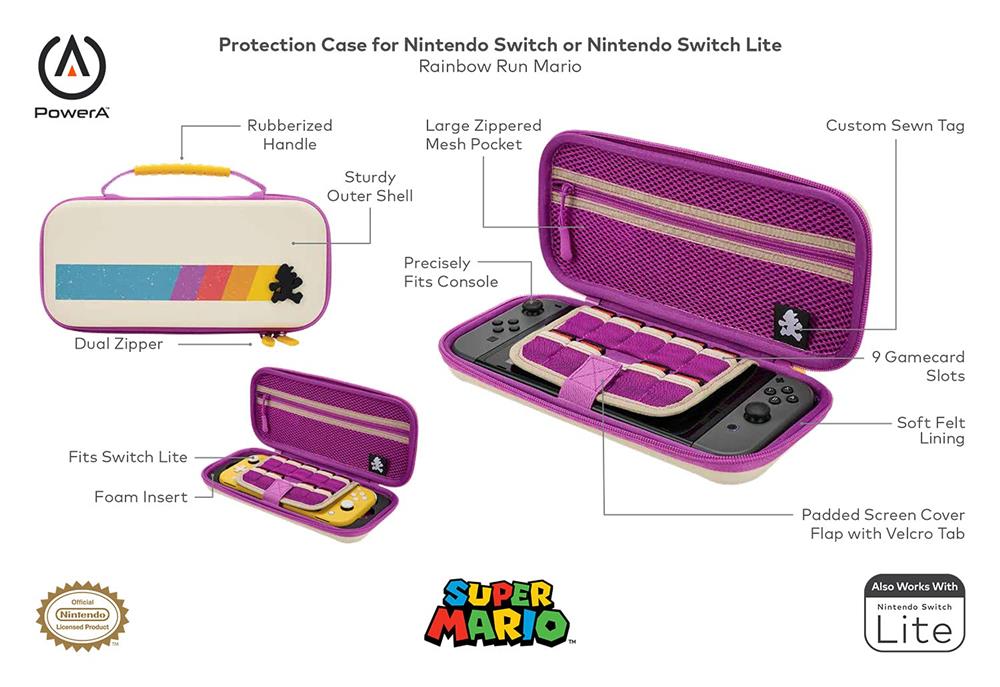 Funda PowerA - Protection Case - Running Mario Rainbow - Switch