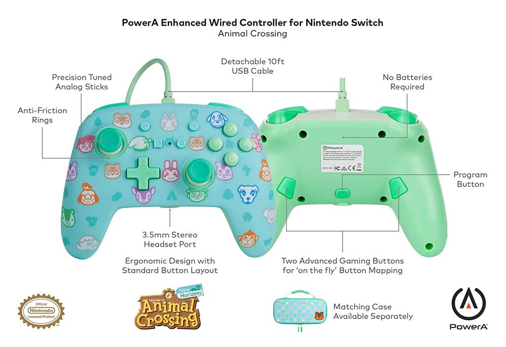 Gamepad Wired PowerA Enhanced Nintendo Switch: Animal Crossing  New Horizons