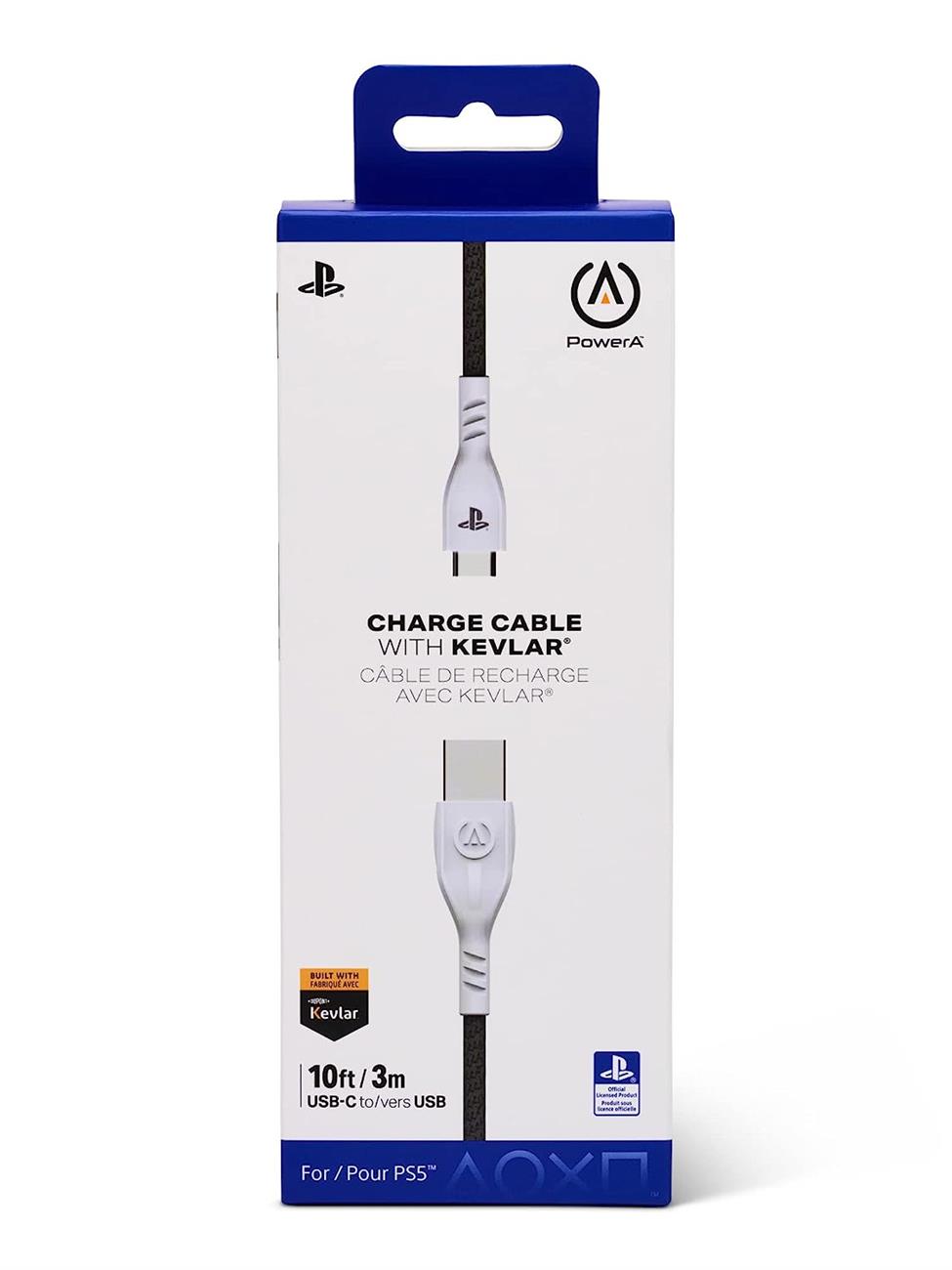 PowerA cable de carga con kevlar y mallado USB-C para PS5