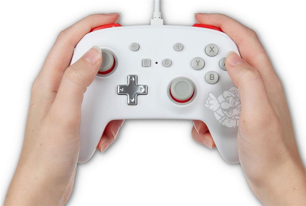 Gamepad PowerA Wired Enhanced Nintendo Switch: Mario White