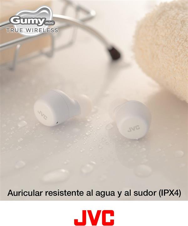 Auriculares JVC Gumy Mini True Wireless IN-EAR HA-Z55T - Blanco