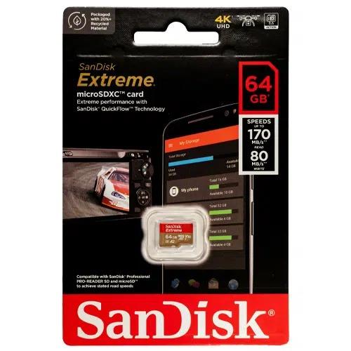 Memoria Micro SD SanDisk Extreme SDXC 64GB
