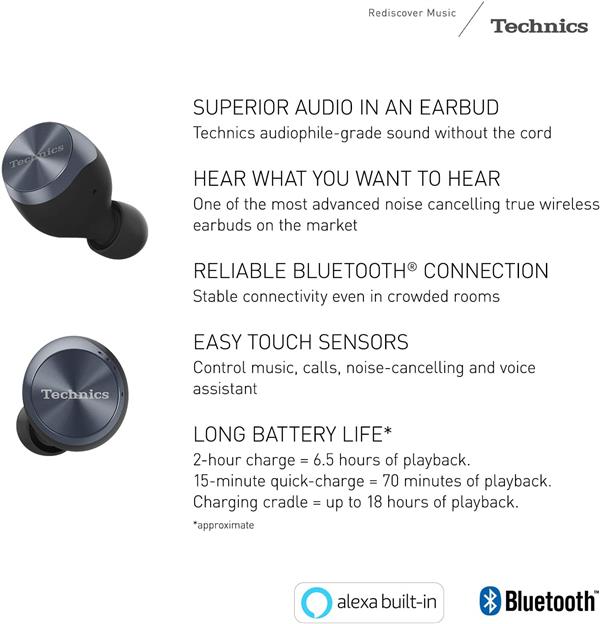Auriculares Technics AZ70 True Wireless NC - Black