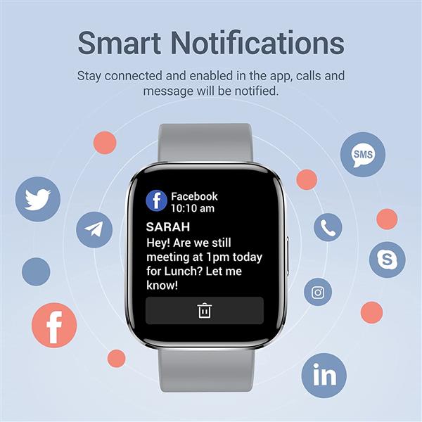 Smartwatch Fitniv - 1.4" - Touch Screen - Gris