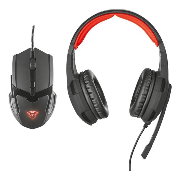 Trust GXT 784 Gaming Headset & Mouse Gaming Set 2 in 1 - Negro