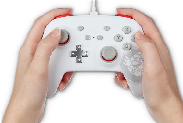 Gamepad PowerA Wired Enhanced Nintendo Switch: Mario White